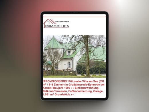 Investor liest am iPad Marktbericht zum Thema Mikrowohnungen. Berliner Immobilienmakler hat den Text beim Texter beauftragt.